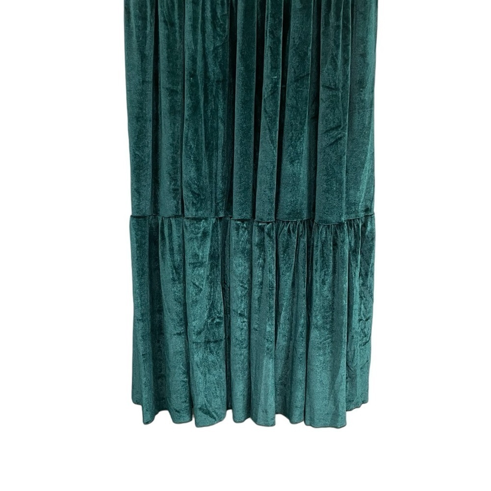 Baltic Born Clara Smocked Velvet Maxi Dress Green NWT - Picture 8 of 16